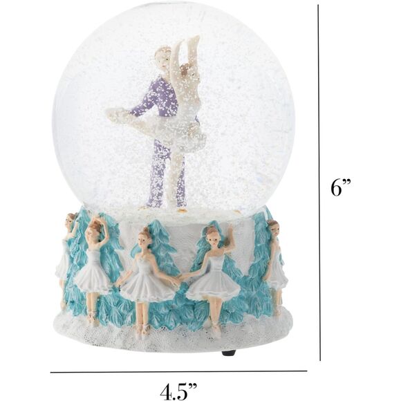 Elanze Designs Prince and Clara Dancing Musical Glitter Water Snow Globe - Picture 2 of 6